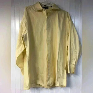 Tommy Hilfiger Yellow Button Down Shirt Long Sleeve 17.5”32/33